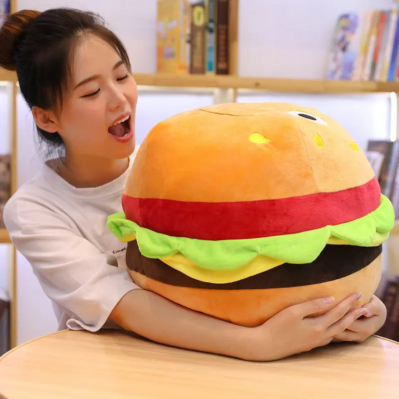 Simulation Hamburger Plush Toys Soft Food Sausage Popcorn Ice Cream Doll Pillow Girls Sofa Cushion Stuffed Birthday Gifts