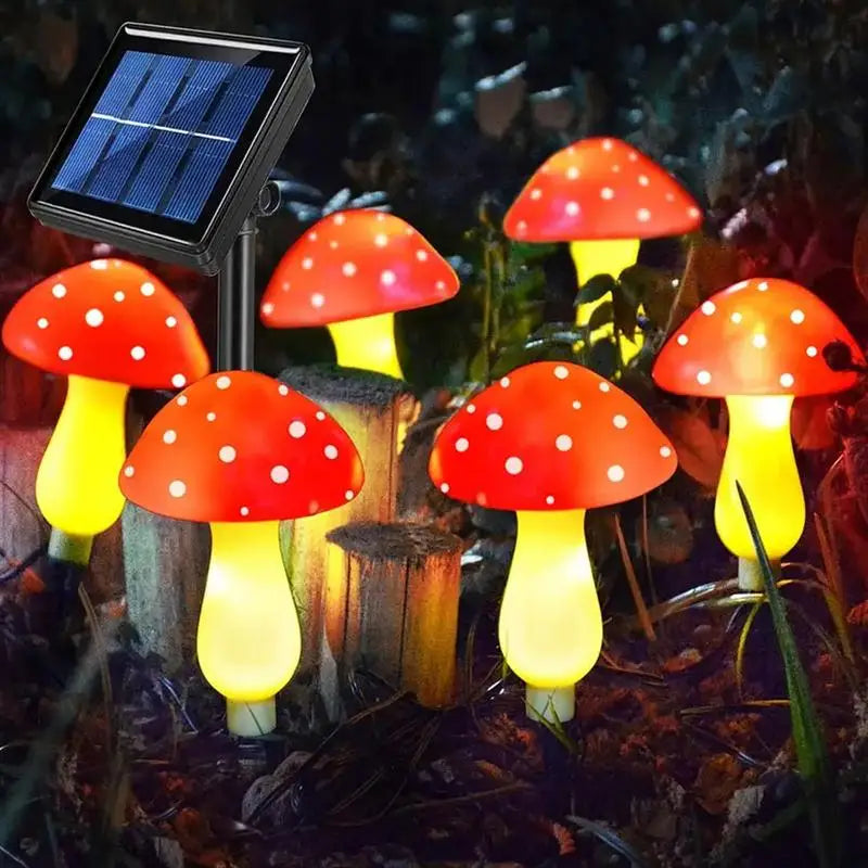 LED solar mushroom Light Ground plug mushroom lamp Waterproof outdoor courtyard Solar Stake Lamp for Yard Patio Garden Decor