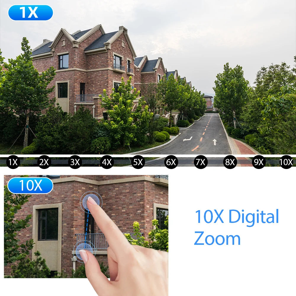 8MP 4K  E27 Bulb Camera WiFi Baby Monitor 10X Zoom Auto Tracking Indoor Video Surveillance Home Security Cam Floodlight Carecam
