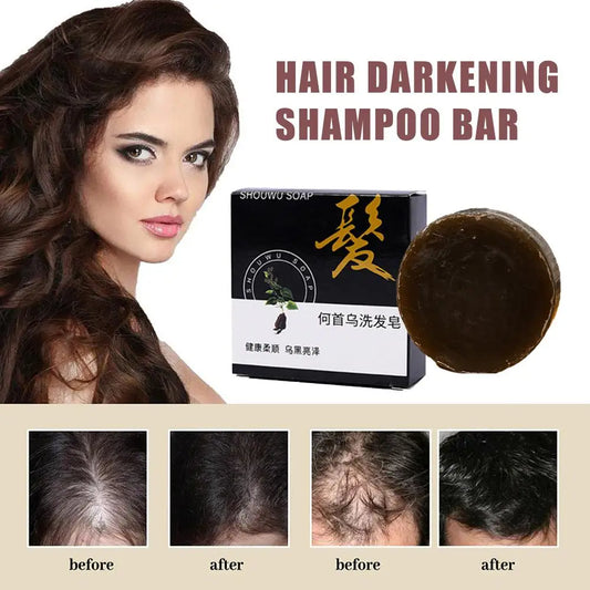 Soap Hair Darkening Shampoo Bar Repair Gray White Hair-Color Shampoo Organic Face Natural Body Hair Hair-Conditioner Dye F7A5
