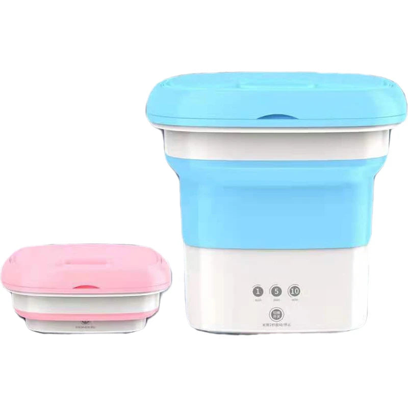 Mini Folding Washing Machine Household Portable Touch Button Turbo Personal Rotating Automatic Cycle Cleaning Washer For Travel