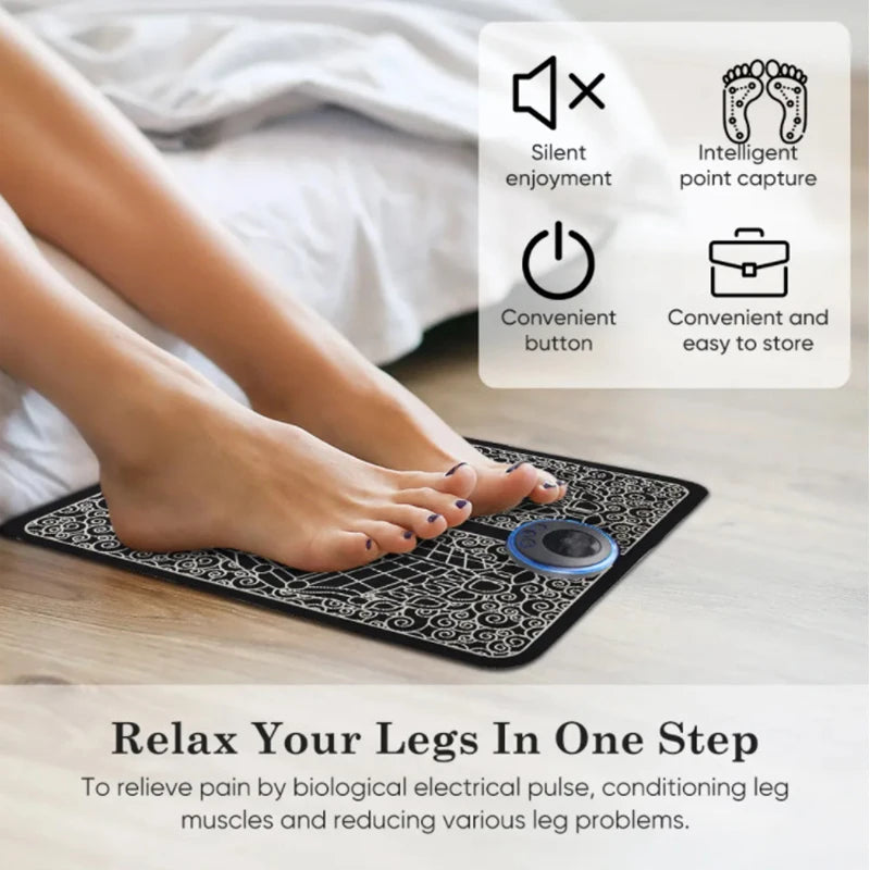 Electric Foot Massager Mat EMS Neck Massager Rechargeable Feet Massage Pad Home Use Massage Tools Relieve Foot And Neck Pain