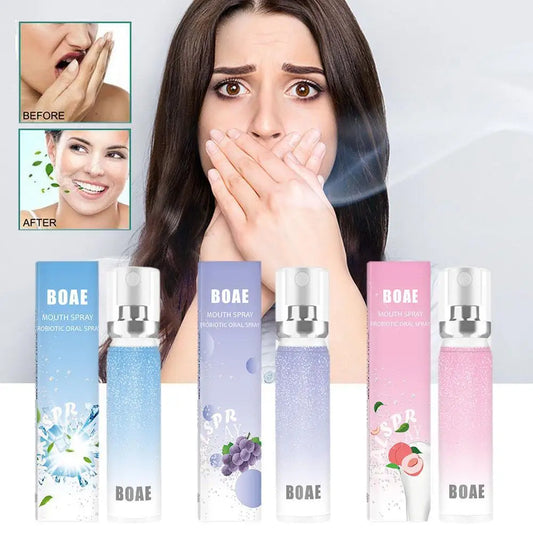 Oral Fresh Spray 3 Smell Breath Freshener Spray Mouth Freshening Fruit Spray Oral Care Hygienic Portable Natural Essence Fresh