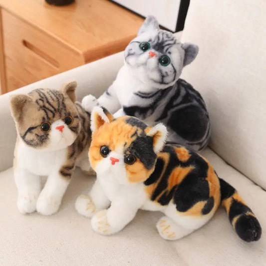 26cm Stuffed Lifelike Cats Plush Toy Simulation American Shorthair Cute Cat Doll Pet Toys