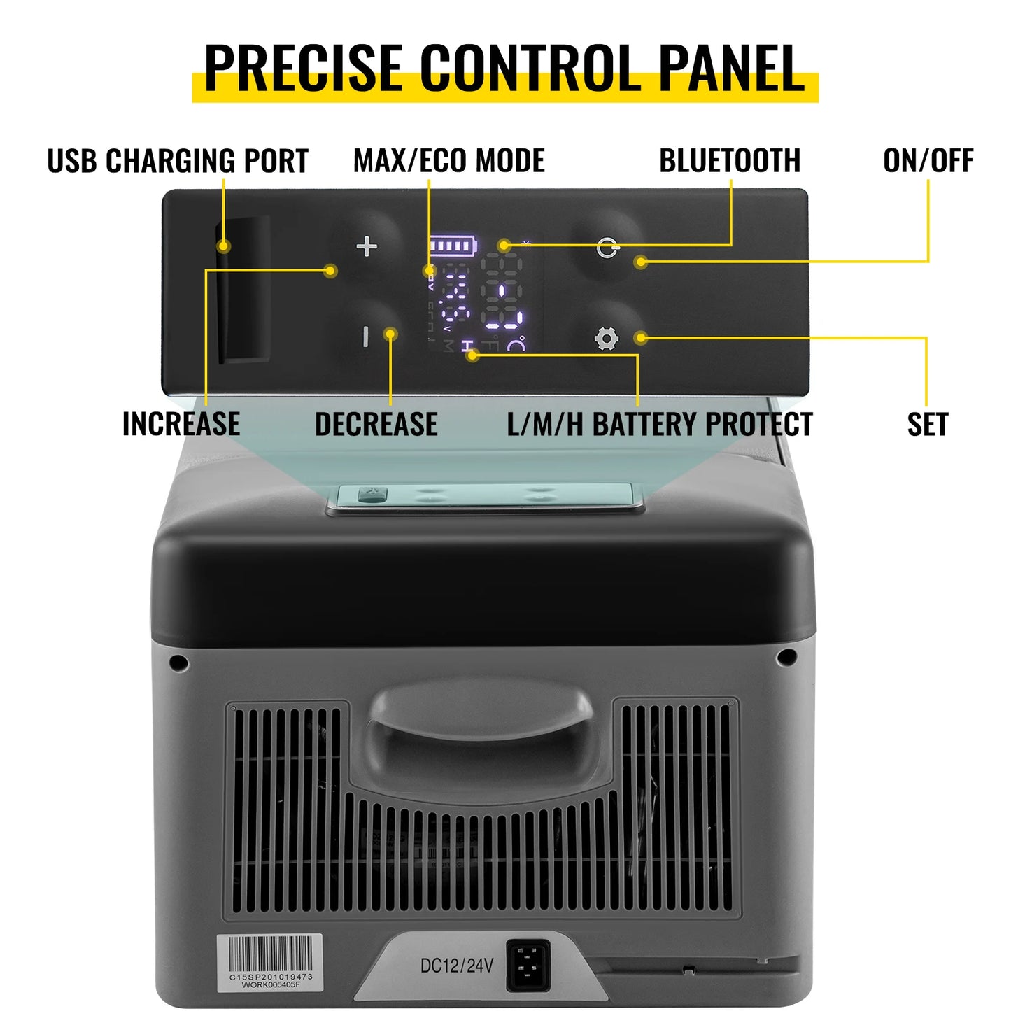 VEVOR 15L 95L Car Refrigerator Portable Fridge Freezer 12/24V DC 110-240 AC for Home  Outdoors RV Boat Camping Traveling Use