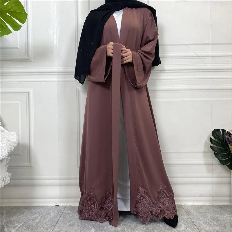 New Muslim Abaya Turkey Dresses For Women Islam With Lace Embroidery Design Robe Moroccan Wedding Caftan Islamic Clothes Ramadan