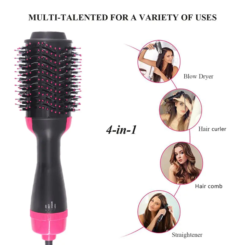 Multifunctional Hot Air Brush Hair Straighter, Roller